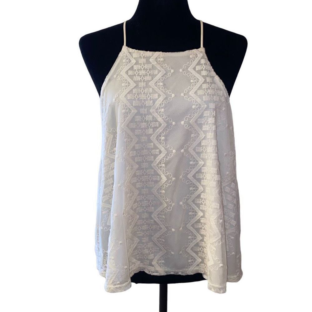 Addie Ivory Lace Sleeveless Top‎